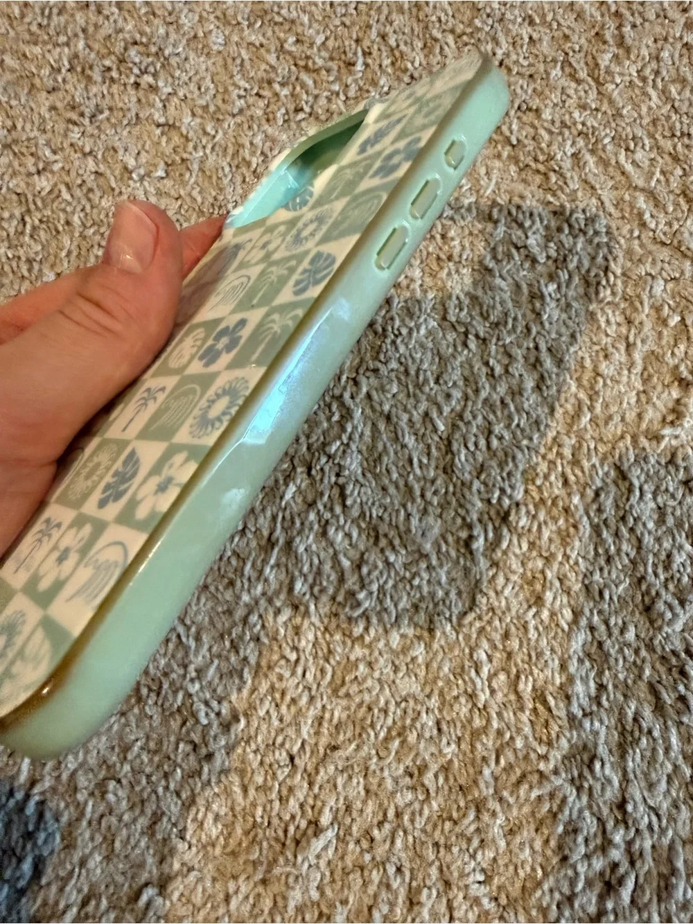 Aqua & White Tropical Pattern Phone Case